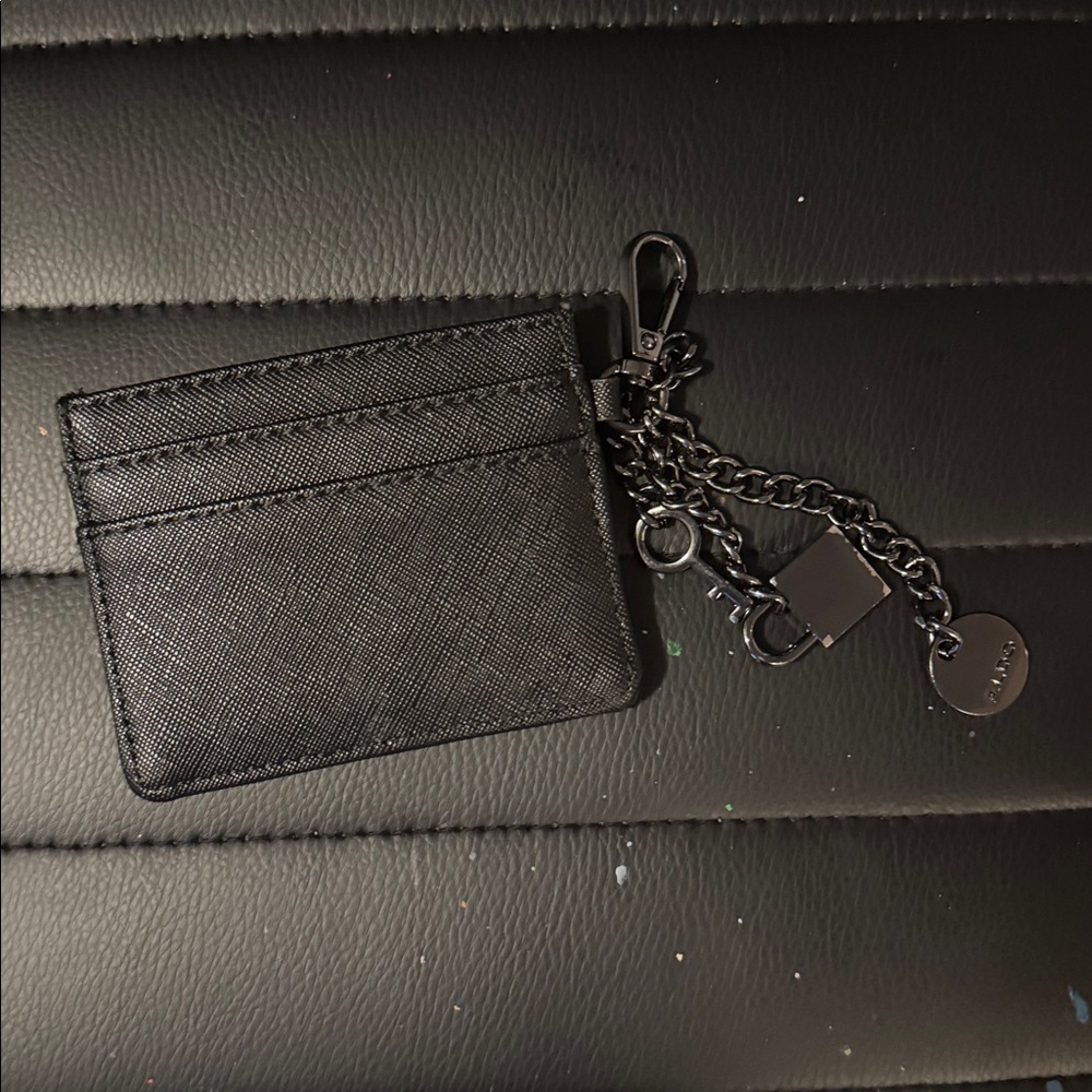 Aldo Elegant Black Chain Strap Handbag with Card Holder - Picture 10 of 11